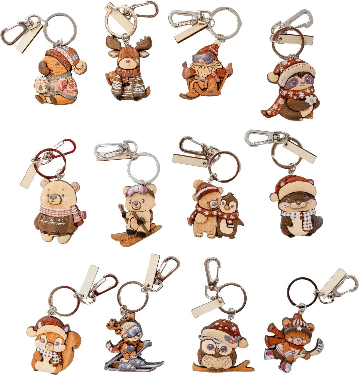 Souvenir Lazzarotto Portachiavi Animali Sport Inverno 12 Sogg A.096.10