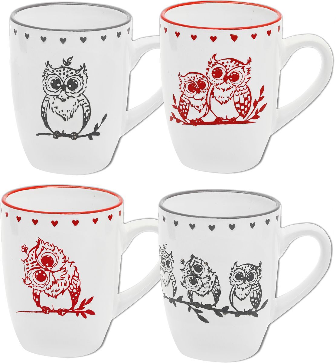 Souvenir Lazzarotto Mug Bianco Con Civetta In Basso Rilievo 4 Sogg P.300.50