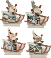 Souvenir Lazzarotto Calamita Inverno Slitta Gnomo 4 Sogg X.450.17