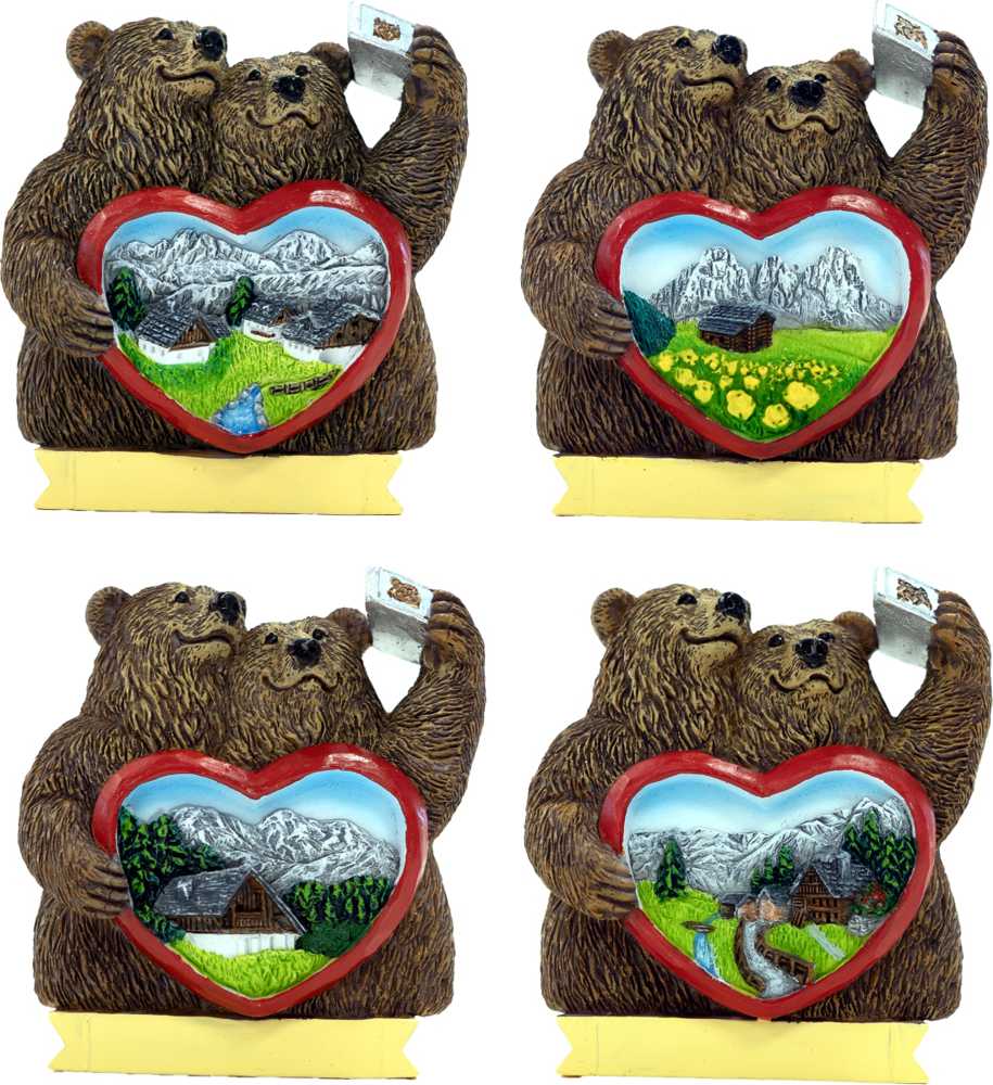 Souvenir Lazzarotto Calamita Orso/Selfie/Paesaggio 4 Sogg. X.113.31