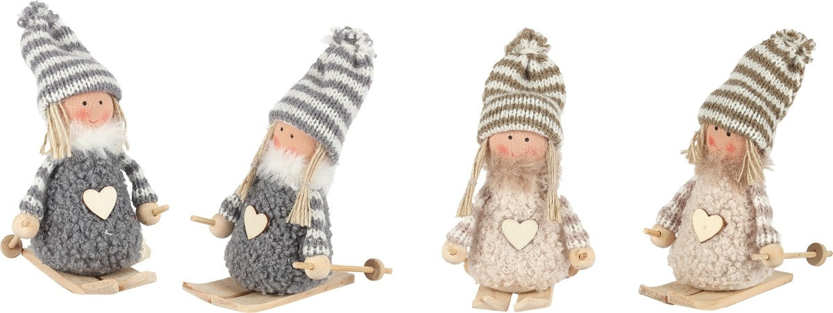 Souvenir Lazzarotto Bambini Sugli Sci Crema/Grigio 4 Sogg F.030.31