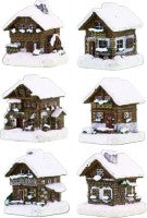 Souvenir Lazzarotto Mini Casette Chalet Montagna Neve 5cm 6 Sogg X.900.38